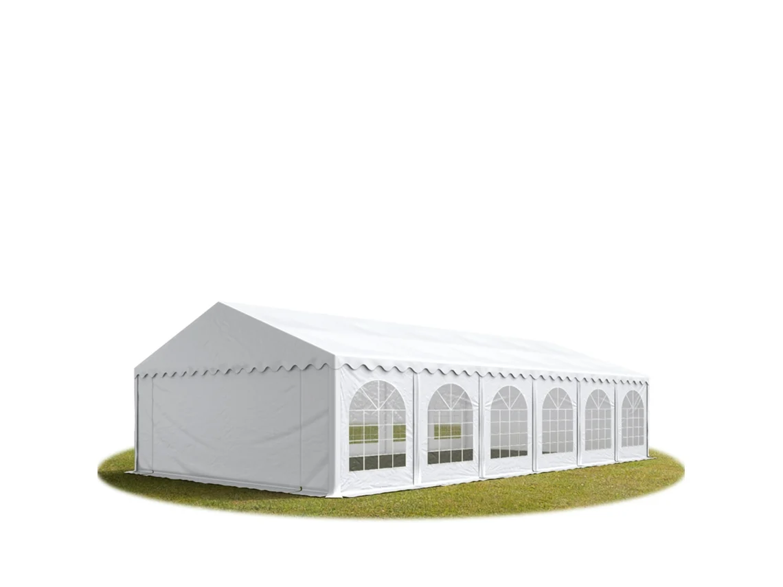 Tenda para Festas 6x12 M, PVC 750, com Base Reforçada, à Prova de Fogo, Porta-Ferramentas Branca