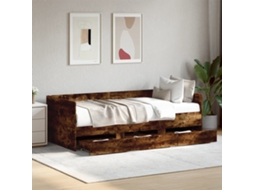 Sofá cama con cajones sin colchón 90x190 cm roble ahumado