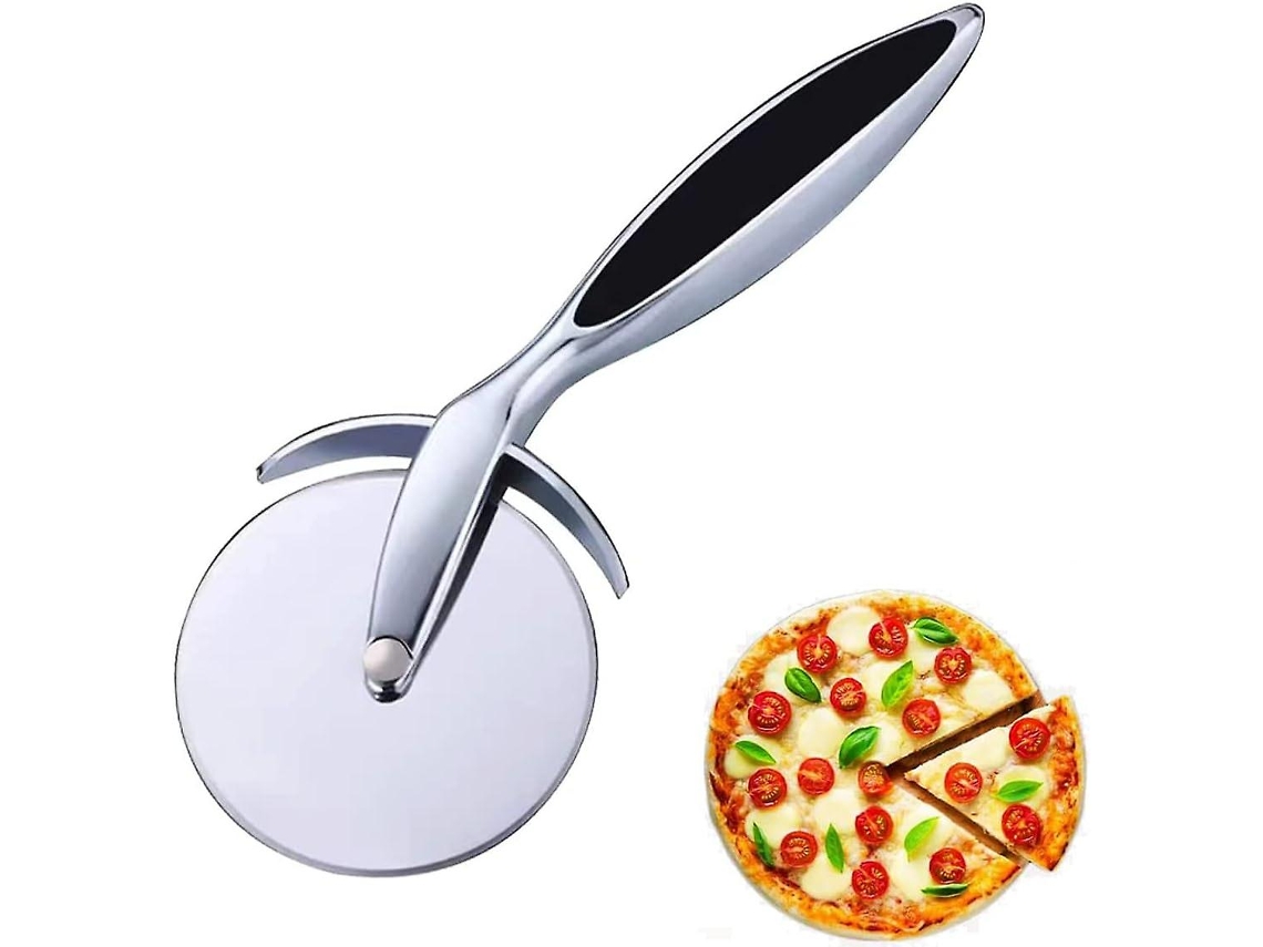 Cortador de pizza profissional em aço inoxidável com cabo antiderrapante para pizzas, panquecas e bolos. Utensílio de cozinha.
