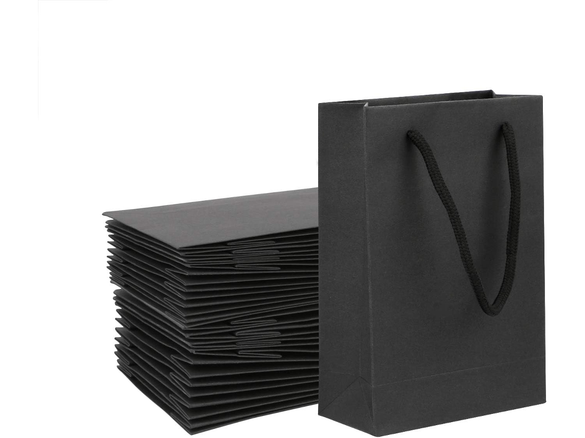 Sacolas De Papel Fosco, 25 Unidades Para Presente, Perfeitas Para Festas, Alças, Grossas E Resistentes, Reutilizáveis
