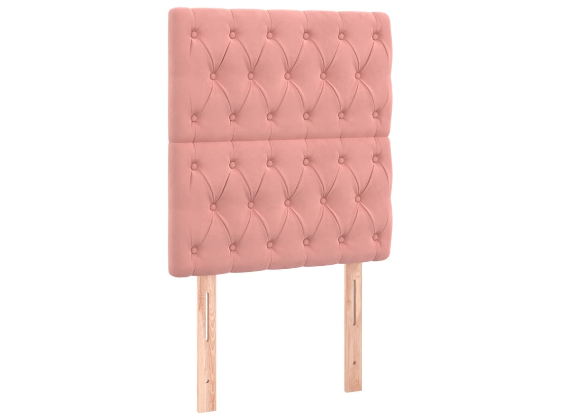 Conjunto 2 Cabeceira Vidaxl Cor-de-rosa Veludo (80 X 7 X 128 Cm)