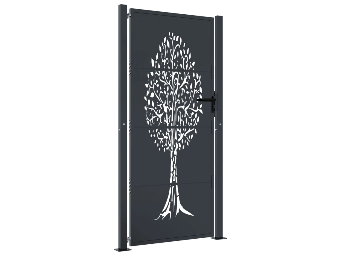 Portão De Jardim Vidaxl Antracite Aço (105x180 Cm)