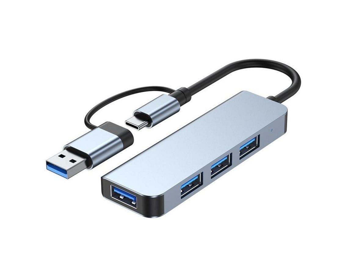 Adaptador 4 Em 1 Usb3.0 Usb Para Usb3.0 * 1 2.0*3 Prata*