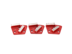 3 Peças De Sapatos De Esmerilado Diamante Trapezoidal Para Corte Agresivo De Concreto, 2 Dentes Largos, Vermelho, 30
