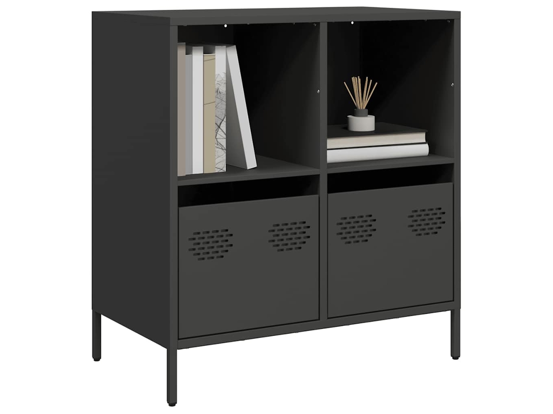 Vidaxl Aparador 68x39x73,5 Cm Aço Laminado A Frio Preto