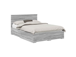 Estrutura da Cama Cinza Sonoma 140x200 cm Madeira Processada MAISON EXCLUSIVE