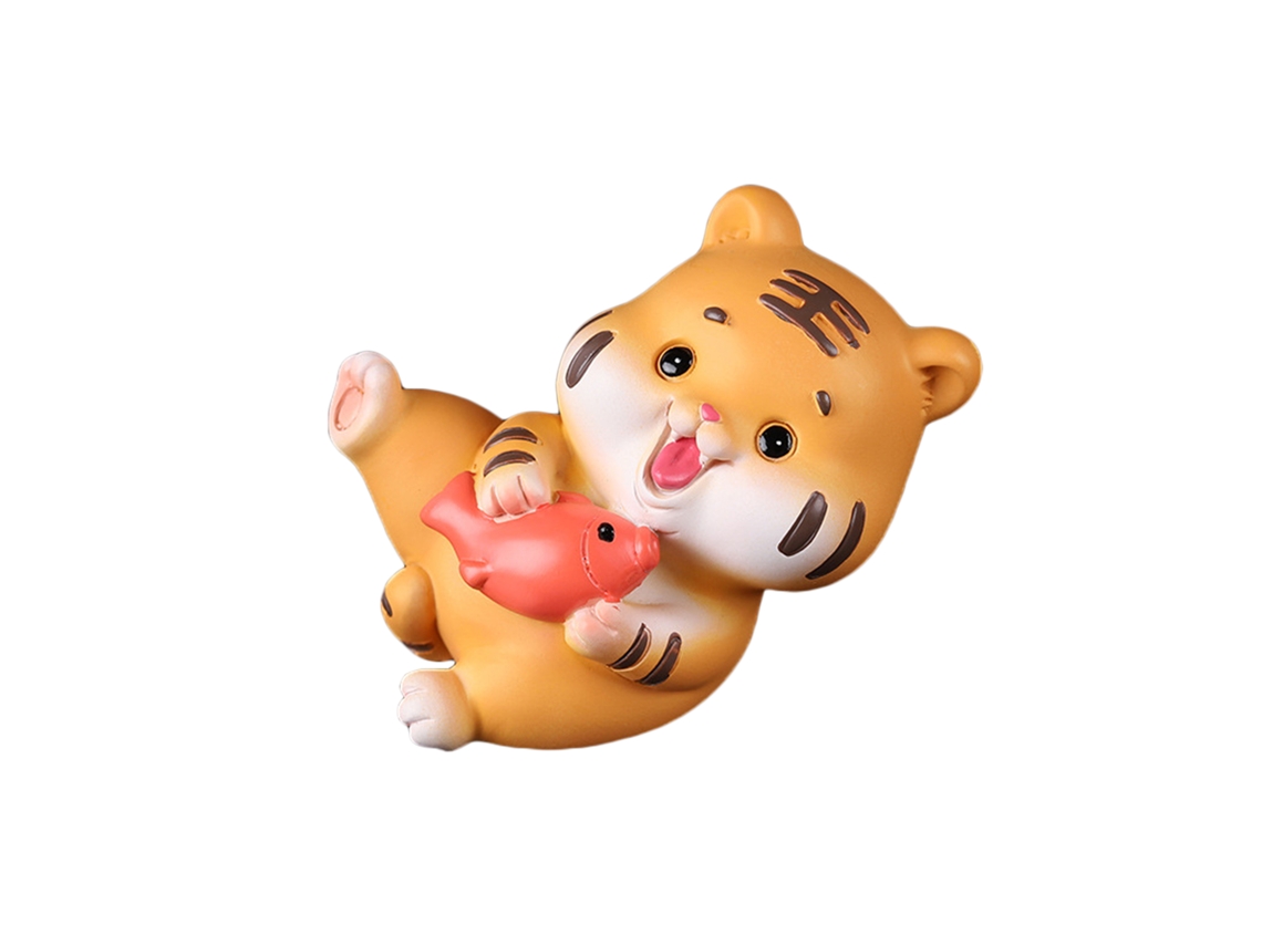 Decoração Ano do Tigre Coração Tigre Fofo Resina 7x7x4.2cm Estilo a