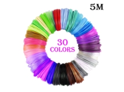 Pacote Com 30 Unidades, Filamento Pla, 1,75 Mm X 5 M Filamento Pcl Multicolorido Para Baixa Temperatura 5 Metros