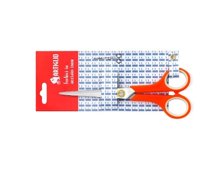 Tesoura de mesa e artesanato ARTIGLIO 4366T universal corte reto laranja aço inoxidável branco