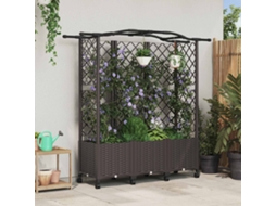 Vidaxl Cama Elevada Com Treliça E Telhado Castanho 163 X 40 X 144 Cm