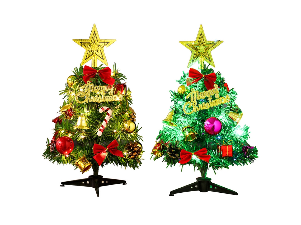 Mini Árvore De Natal De Mesa (com Luzes, Versão Nova) Eoocoo