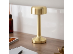 Candeeiro De Mesa Led Portátil Em Metal Com Bateria Usb Recarregável Ciara Dourado