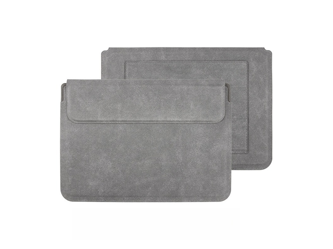 Capa para Portátil HEXINYIGJLY 15 16" com Suporte,pu Couro, para Macbook Pro/air/dell/hp/lenovo Cinza