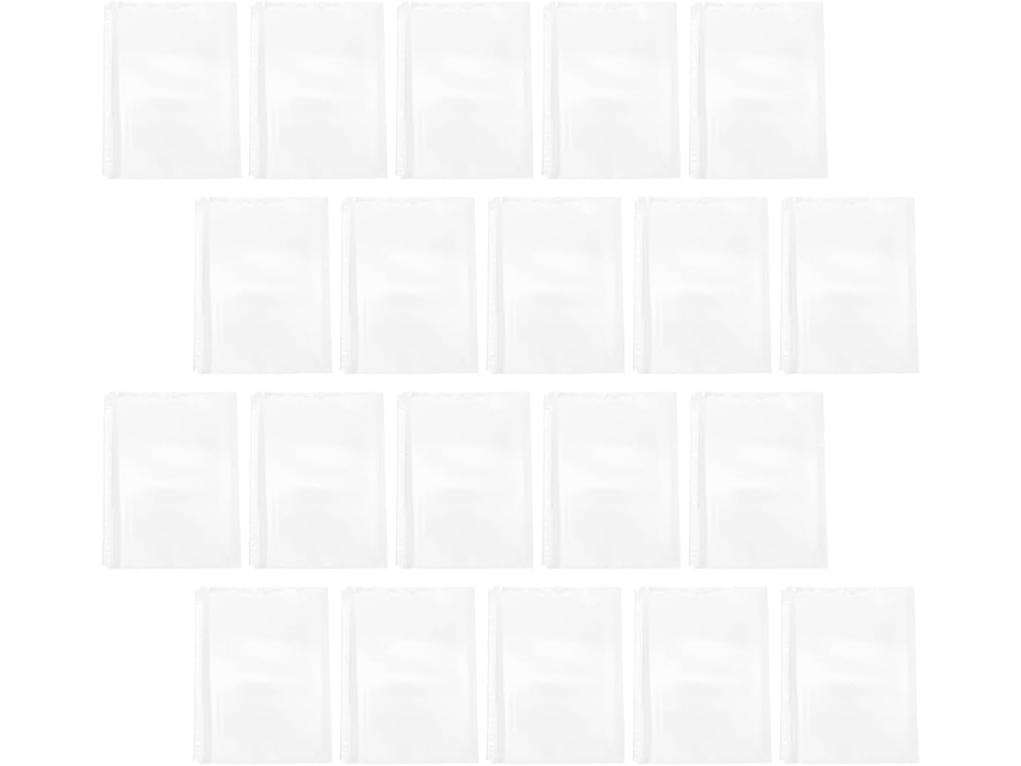 Tofficu 20-capas Transparentes Impermeáveis Para Documentos A4, Bolsas Protetoras Com 30-furos Para Pastas Escolares E