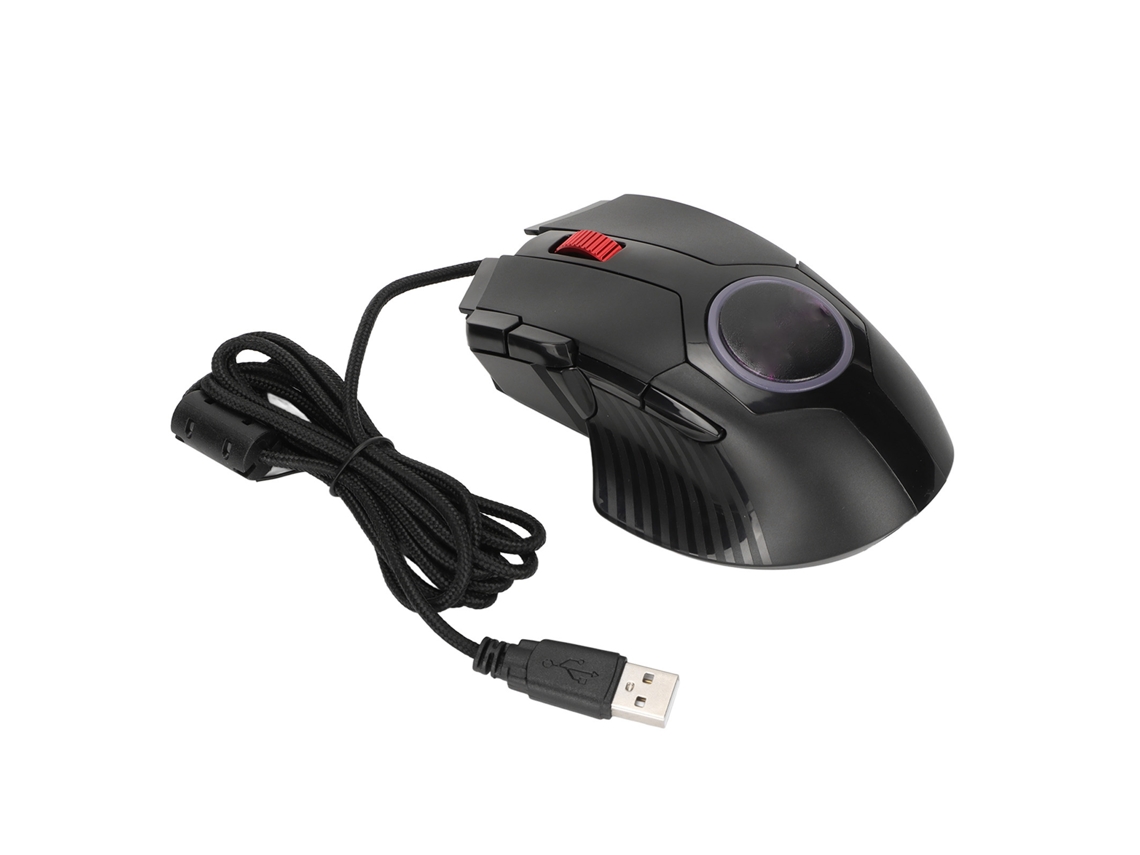 Mouse Gamer com Fio Rgb 8 Botões 6 Dpi Ajustáveis Ergonomia Curva Usb Preto