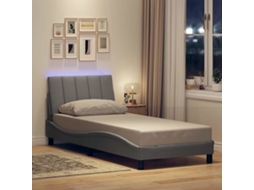 Vidaxl Estrutura De Cama Sem Colchão Hanko 90x190 Cm Tecido Cinzento-claro