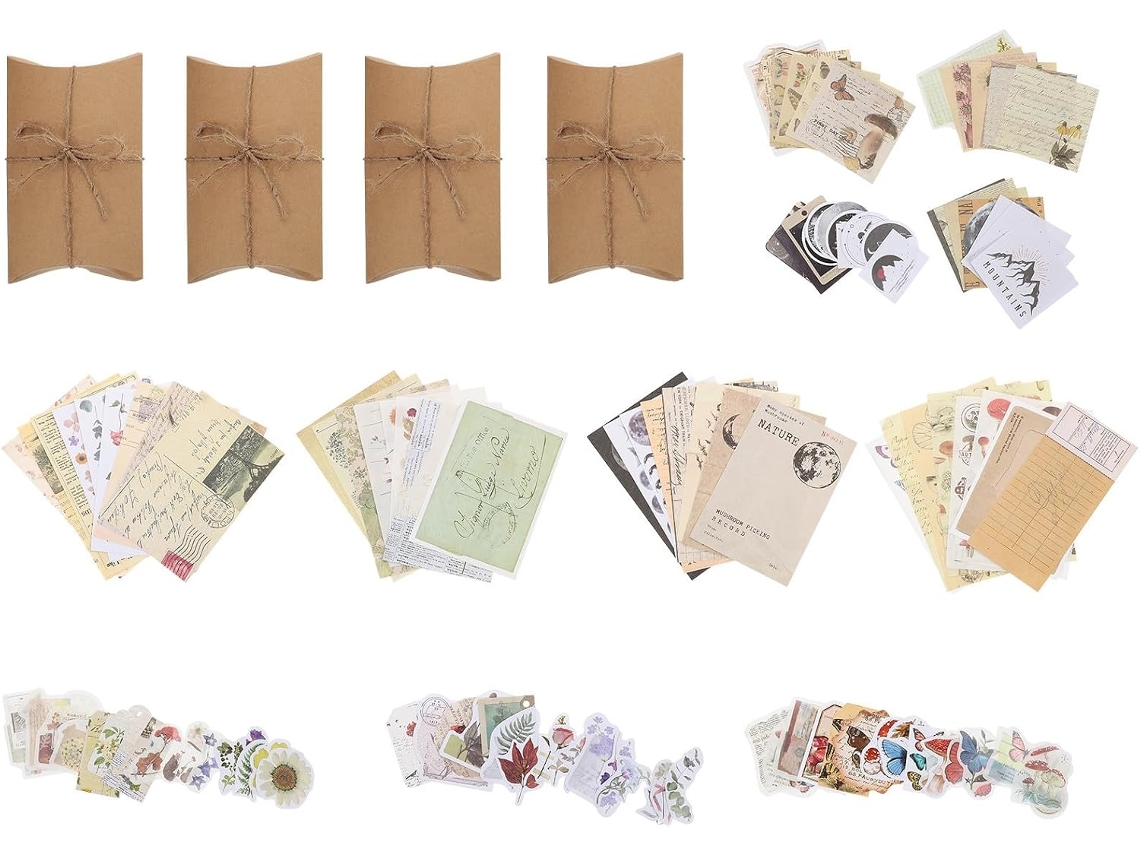 Conjunto Com 4 Adesivos Vintage Para Scrapbooking.