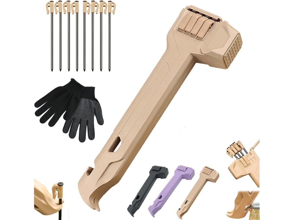 Martelo Multifuncional Para Camping E Extrator De Estacas Barraca, 2