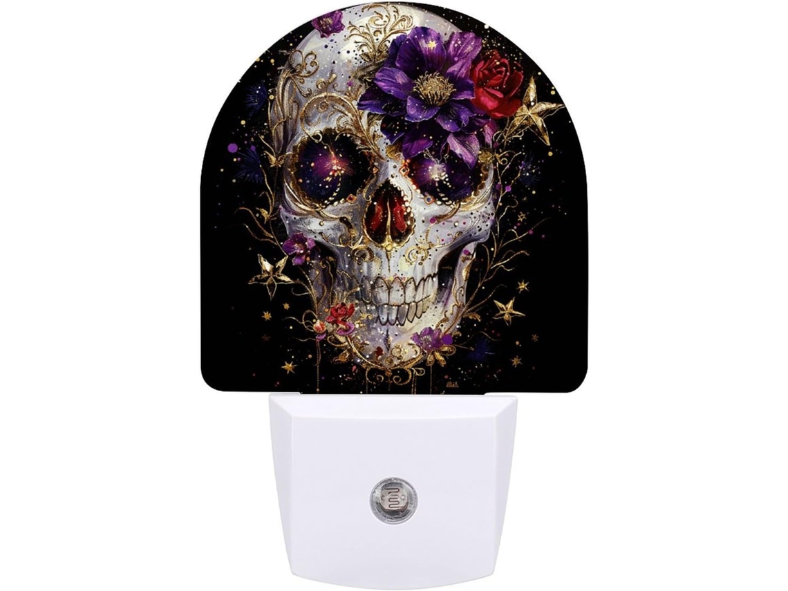 Luminária Noturna Em Formato De Caveira Estilo Retrô Com Sensor Led, Luz Branca Quente E Suave, Ideal Banheiro