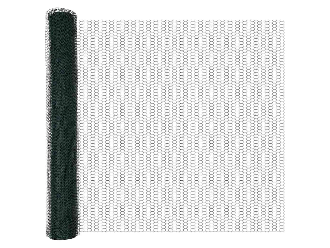 Conjunto 1 Cerca Hexagonal Vidaxl Verde Pvc (1,4 X 10 M)