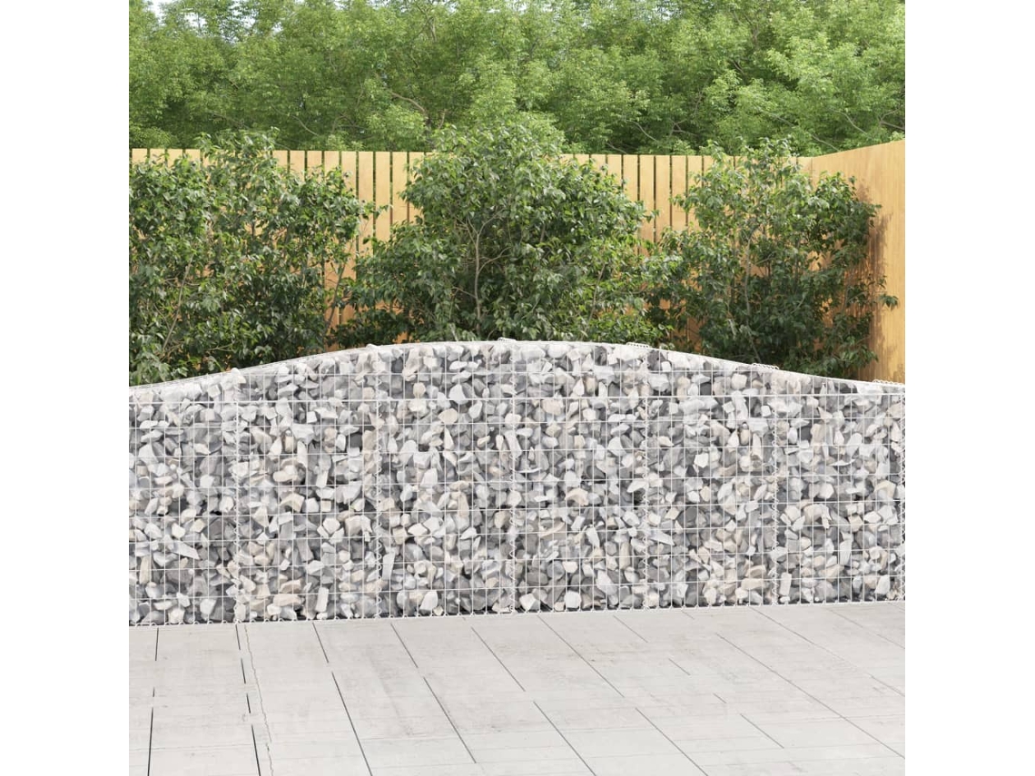 Vidaxl Cestos Gabião Arqueados 15pcs 400x30x80/100cm Ferro Galvanizado