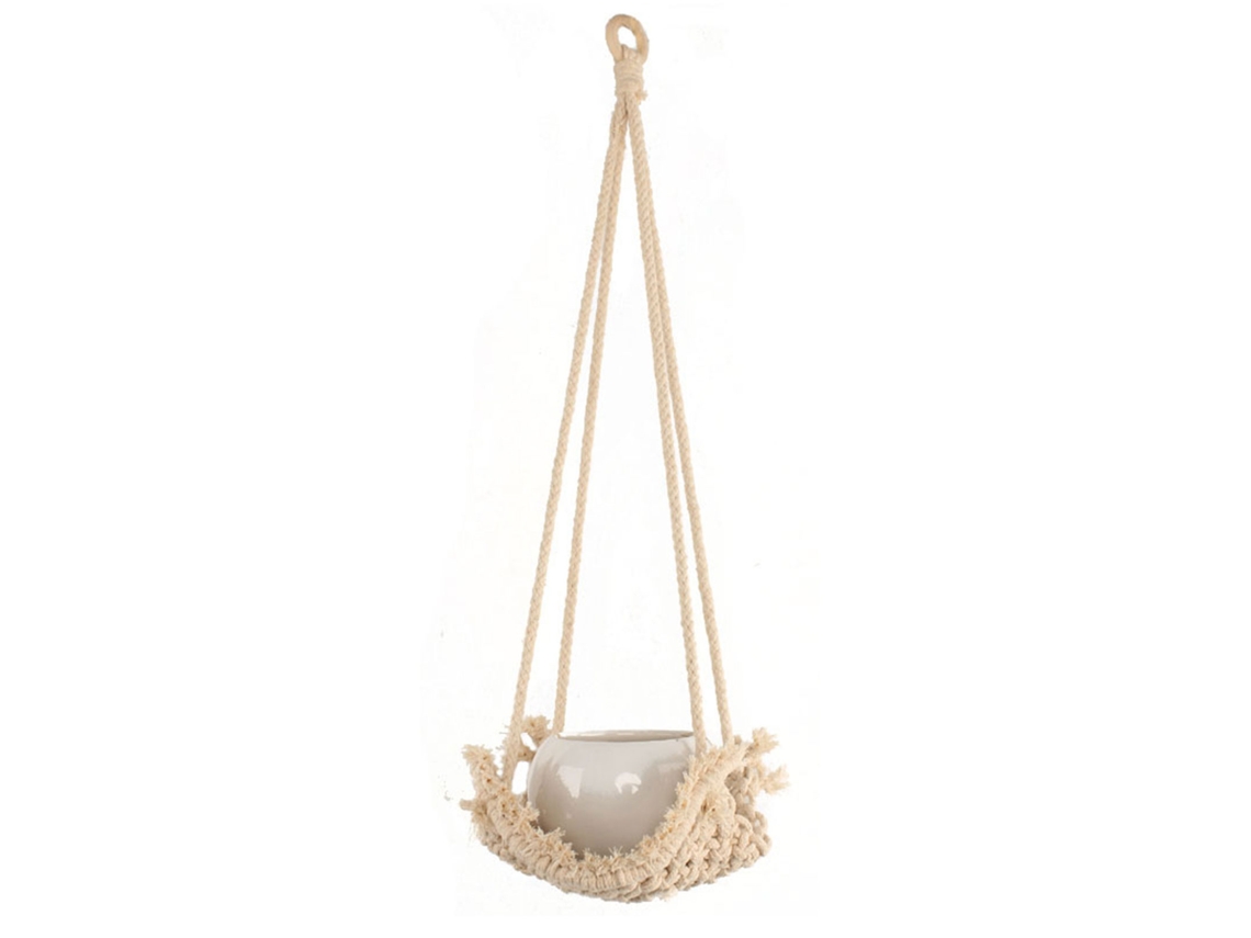 Vaso Suspenso Laxiscreed Com Rede De Algodão, Altura Total De 80cm Para Tufts E Flores