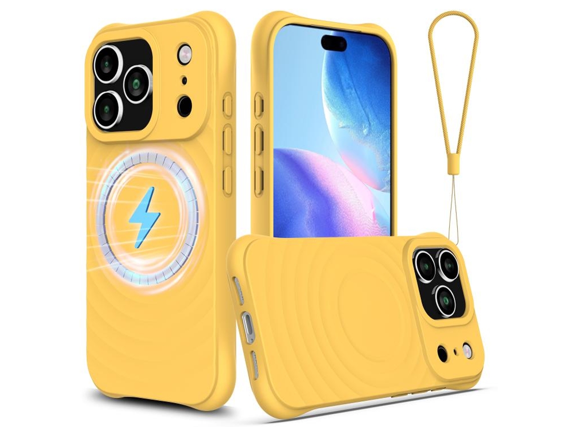 Capa Para Iphone 17 Pro - Textura Ondulada Com Magsafe - Silicone Líquido