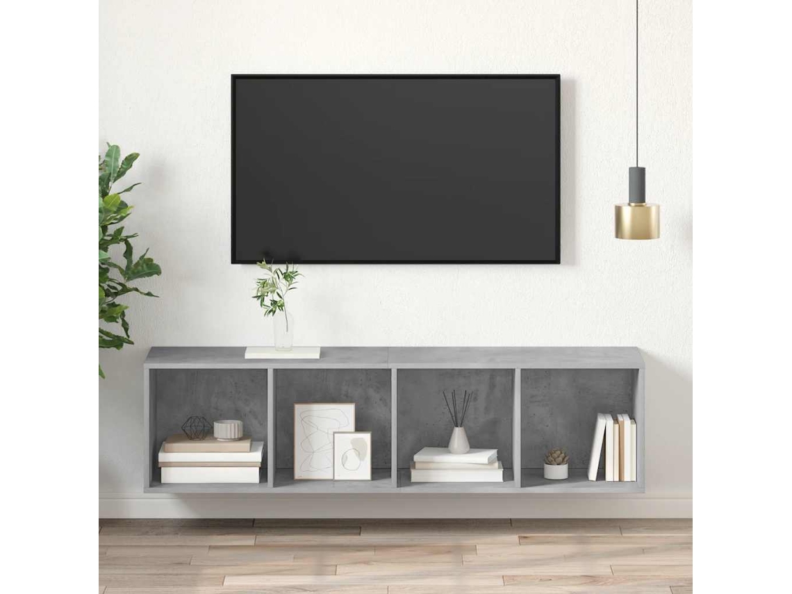 Vidaxl Armário De Parede Para Tv Derivados De Madeira Cinzento Cimento