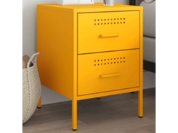 Vidaxl Mesa De Cabeceira 36x39x50,5 Cm Aço Amarelo Mostarda