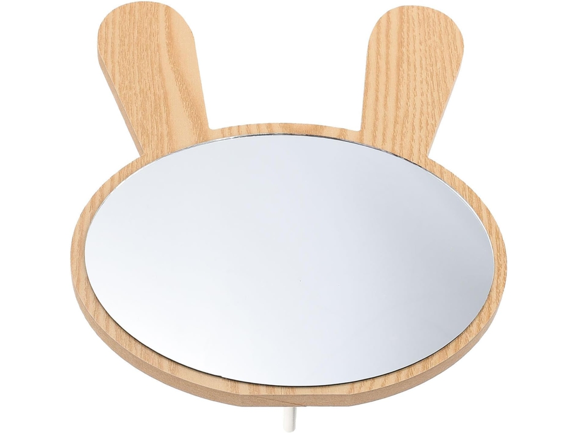 Espelho Brown Maquiagem com design animado em madeira e vidro - Elegante e seguro
