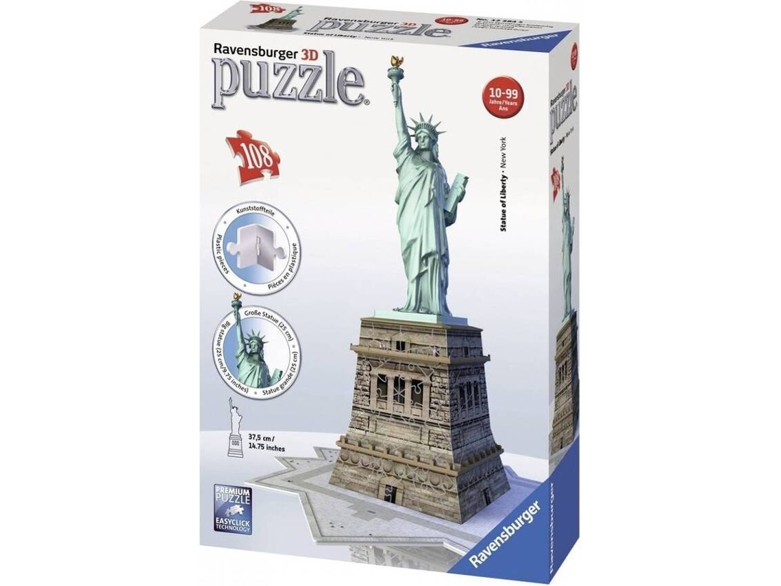 Puzzle 3D RAVENSBURGER Estátua da Liberdade NY (Idade Mínima: 12 - 108 Peças)