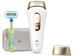 Depiladora Luz Pulsada BRAUN Silk·expert Pro 5 PL5054 (IPL - Multi-zonas - Branco e Dourado)