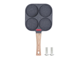 Frigideira de alumínio com silicone termossensível, 4 buracos, antiaderente, para ovos, panquecas, omeletes S/MARCA