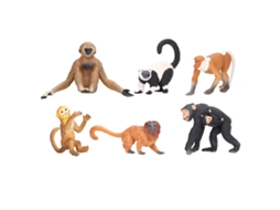 Mali conjunto de 6 Modelos de Macacos Simulados Educativos Brinquedo Plástico Seguro para Crianças