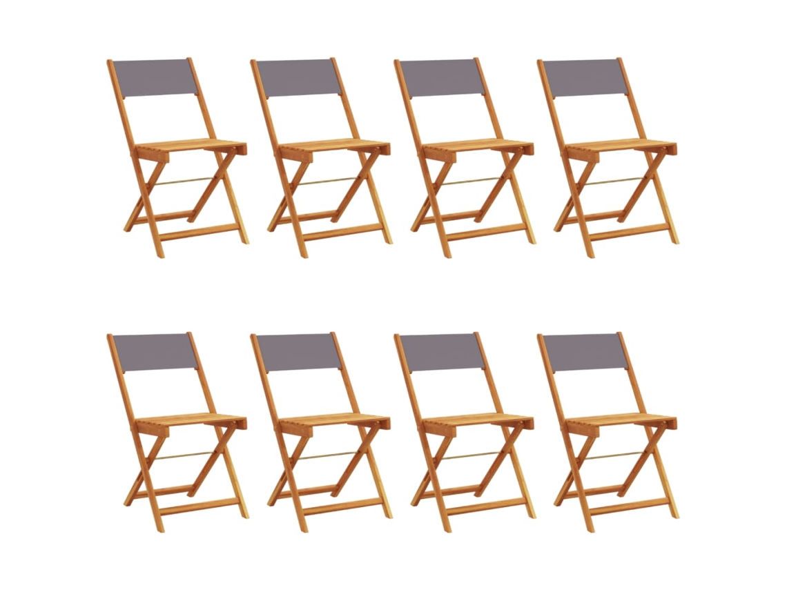 Maison Exclusive - Cadeiras Jardim Dobráveis 8 Pcs Tecido/madeira Maciça Antracite