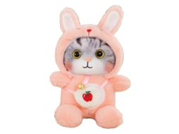 Pelúcia De Gato Fofa Com Sino Macia Colorida Presente De Aniversário Para Crianças Rosa