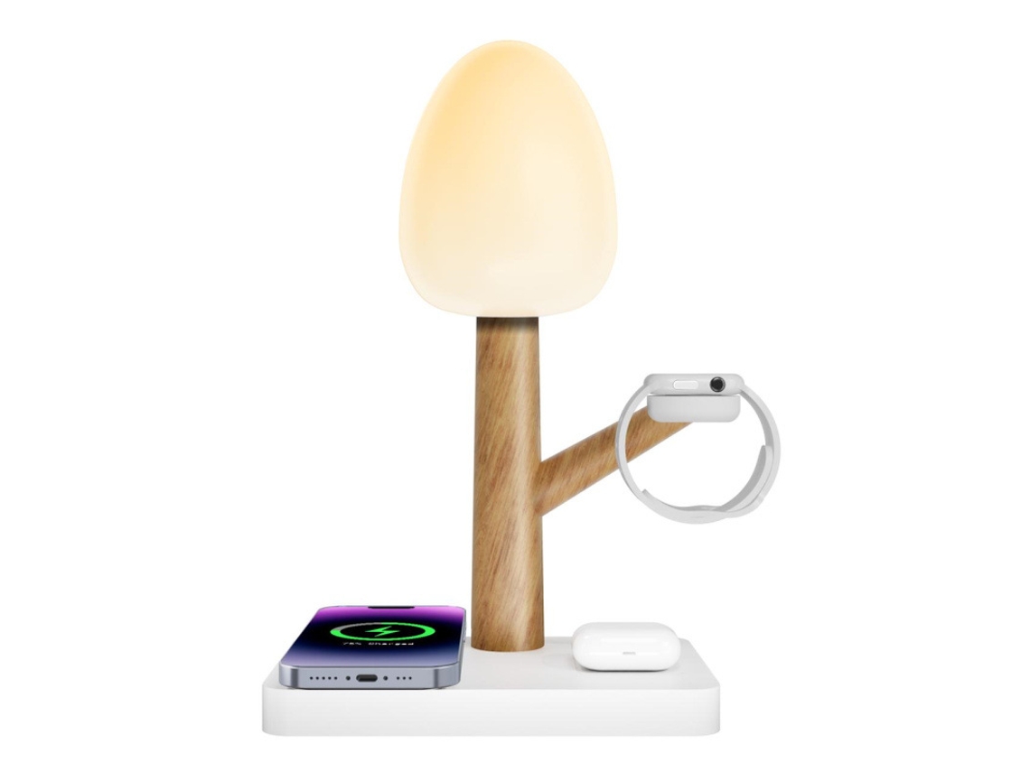 Carregador Multifuncional Sem Fios 4 Em 1 Com LED Night Light E Carregador Magnético Universal Rápido Para Telemóveis