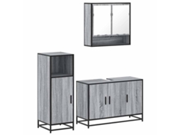 Bathroom Furniture Set, Bathroom Furniture Sets Vidaxl Cinzeto Madeira Processada (n/a)