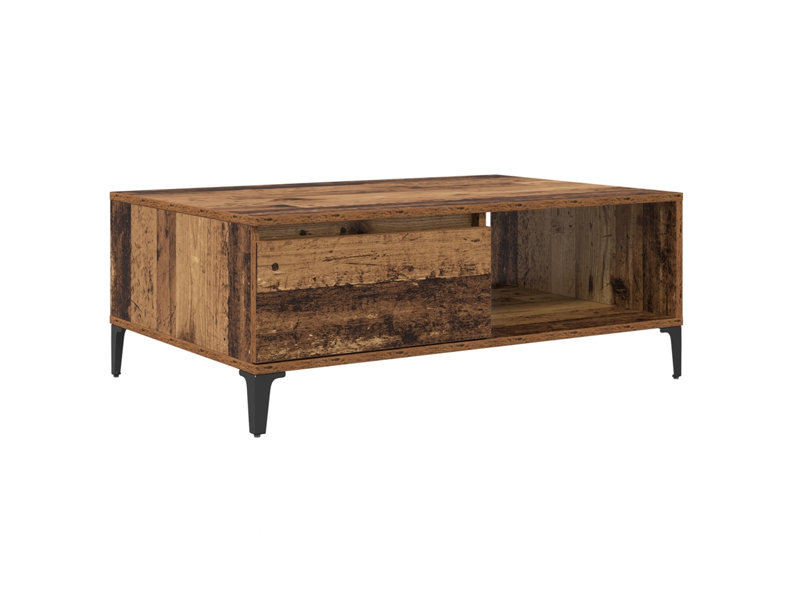 Conjunto 1 Mesa De Café Industrial Vidaxl Castanho Derivados De Madeira (90 X 60 X 35 Cm)