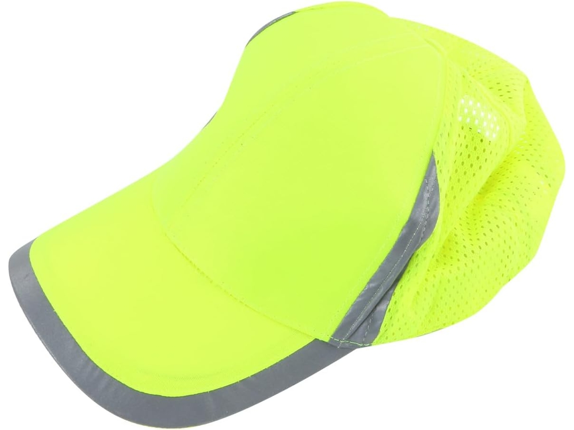 Boné De Beisebol Amarelo De Segurança Para Mulheres E Homens, Feito De Poliéster Refletivo Respirável.