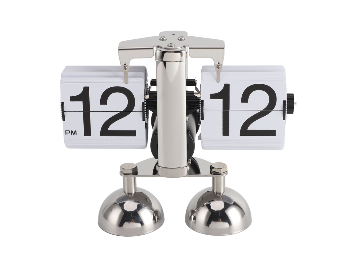 Relógio de mesa mecânico digital retrô Baok com flip, 12h, branco, com baterias, decoração para casa e escritório.
