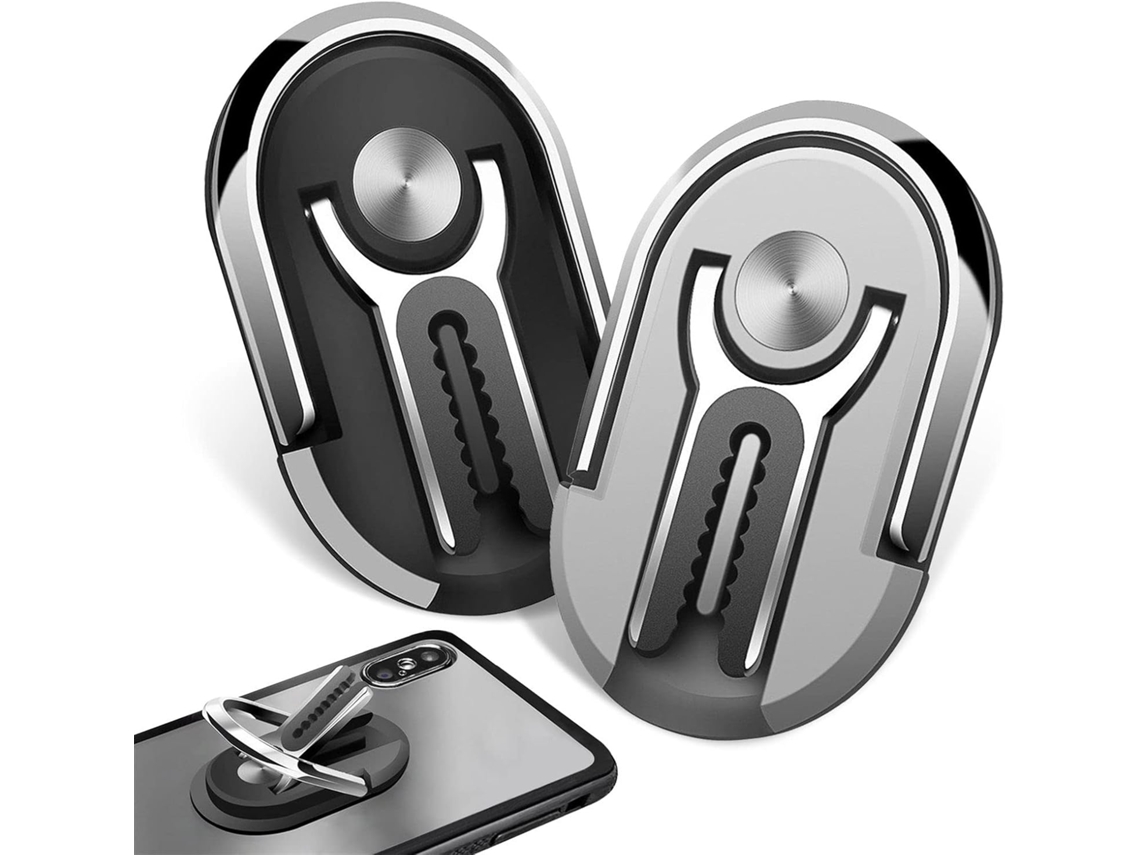 (preto + Prata) 2 Unidades Suporte Para Celular Veicular, Anel Multifuncional Giratório 360° Para Celular, Pode Ser