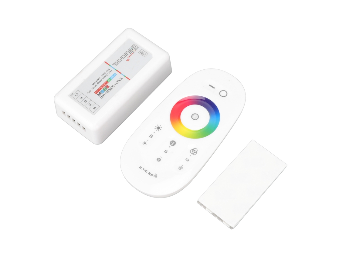 Interruptor Dimmer Touch Sem Fio 2.4g Controlador Led Rgbw 7 Cores para Fita Led Dc12 24v