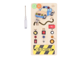 Mali placa Sensorial de Interruptores com Luzes Led Educativa em Bois para Crianças