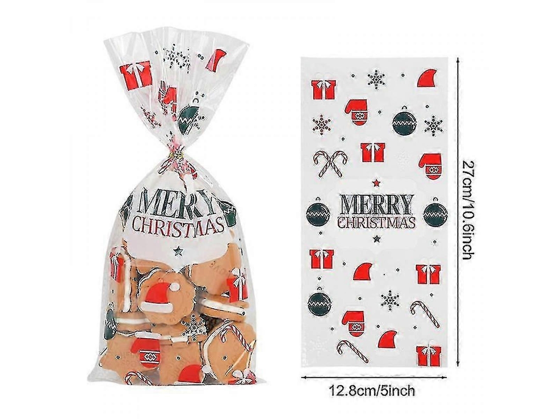 Sacos De Presente Pvc Transparente,50 Unidades, Dimensões 10.6x5 Polegadas, Para Embalar Doces No Natal