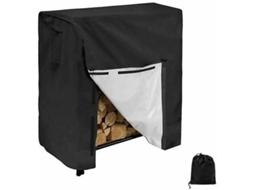 Cesto Para Lenha Com Tampa Capacidade Grande Suporte Para Madeira De Lareira Ao Ar Livre Com Tampa Impermeável Em Oxford 420d 56x66 Cm