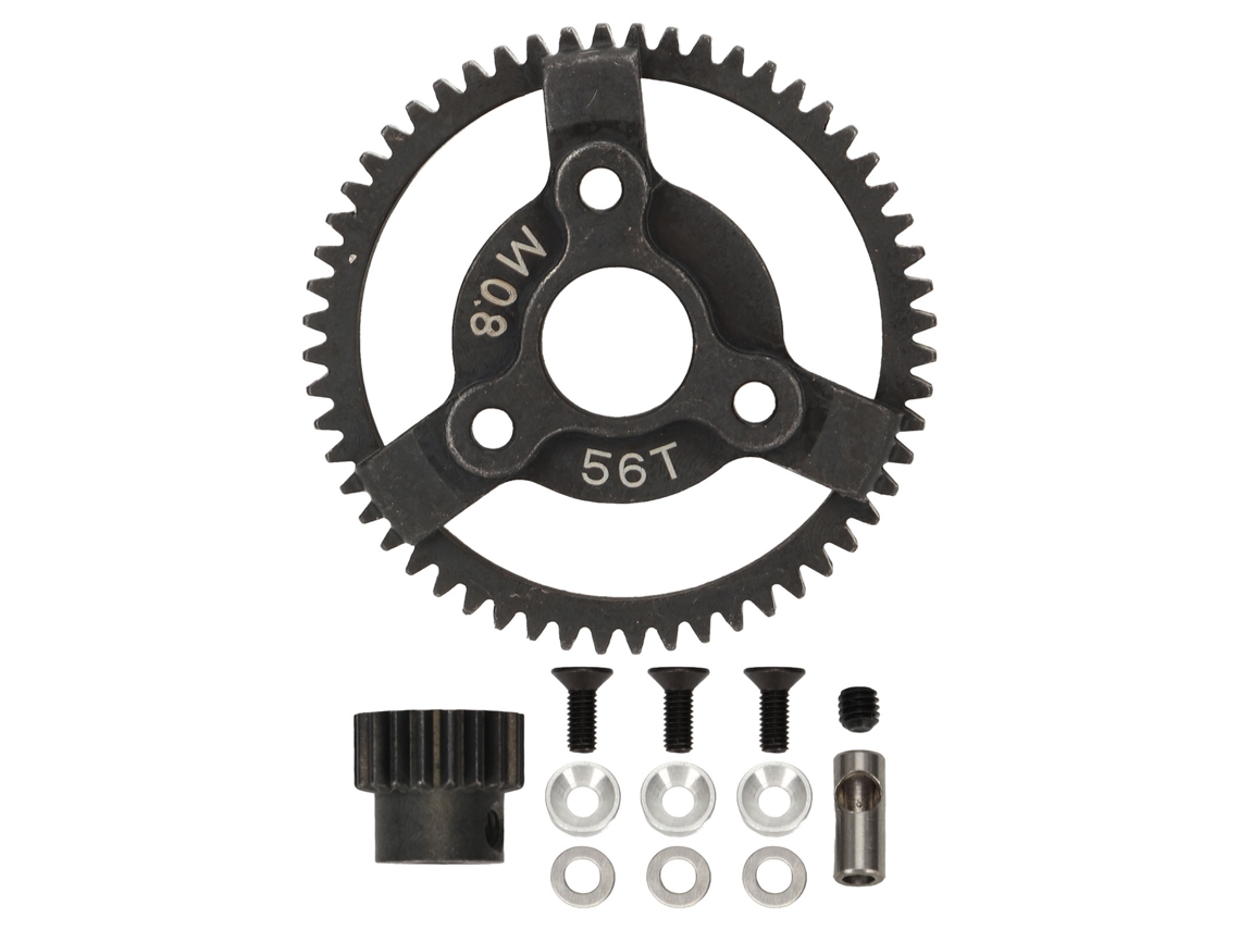 Kit Engrenagem Pinion Espiral Aço 32p 0.8m 56t 18t Para Carro Rc Traxxas Slash 2wd 1/10