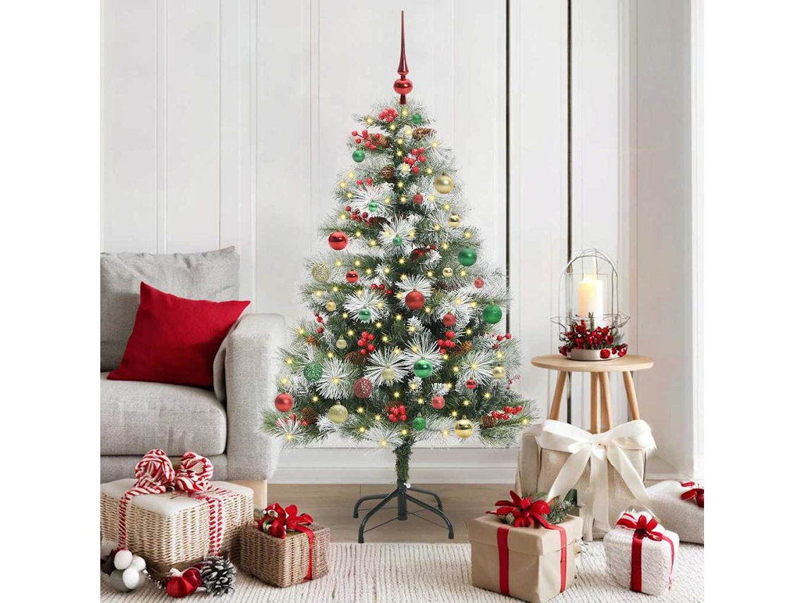 Vidaxl Árvore De Natal Artificial Verde E Branco 150 Cm