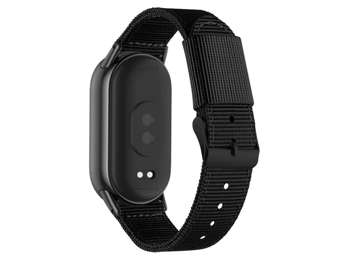 Bracelete para Xiaomi Smart Band 10/9/8 em nylon trançado com fivela de pino preta preta XIAOMOYU