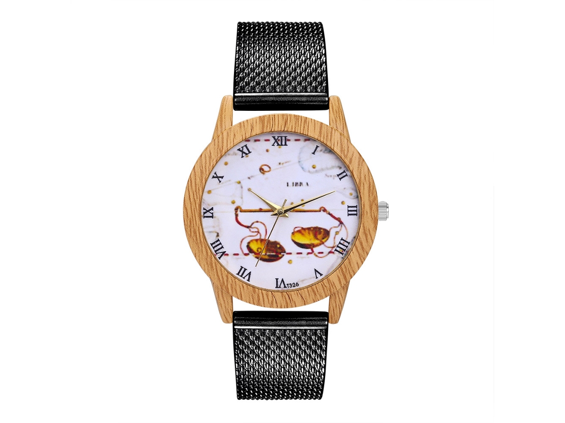 Reloj De Pareja De Cuarzo Con Esfera Redonda Y Correa De Acero Zhoulianfa Negro